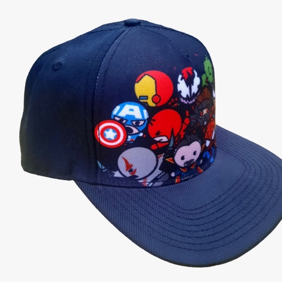 Marvel Superhero Cartoon Kawaii Character Baseball Cap Black Wool Blend 115665 - Picture 9 of 13